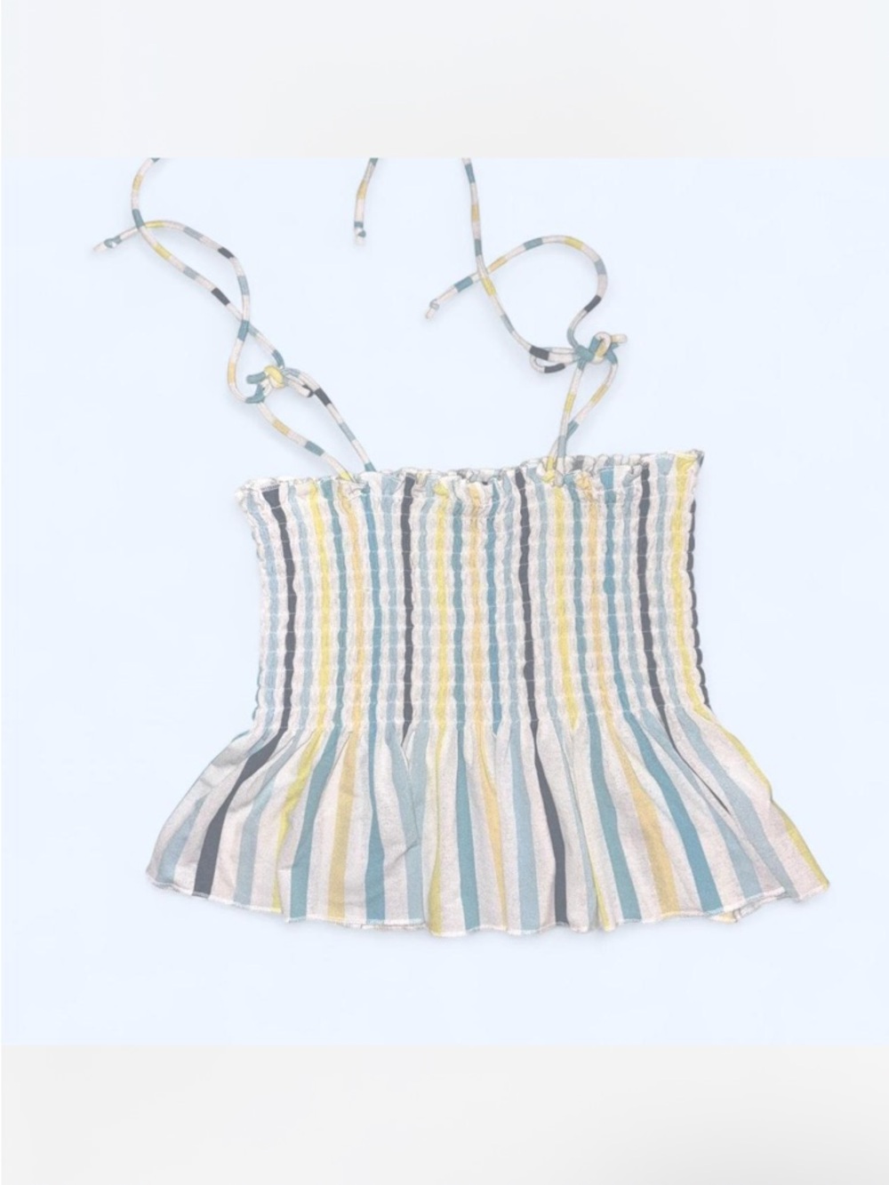Wild Fable Cropped  Striped  Cami in Blue, Yellow & Gray